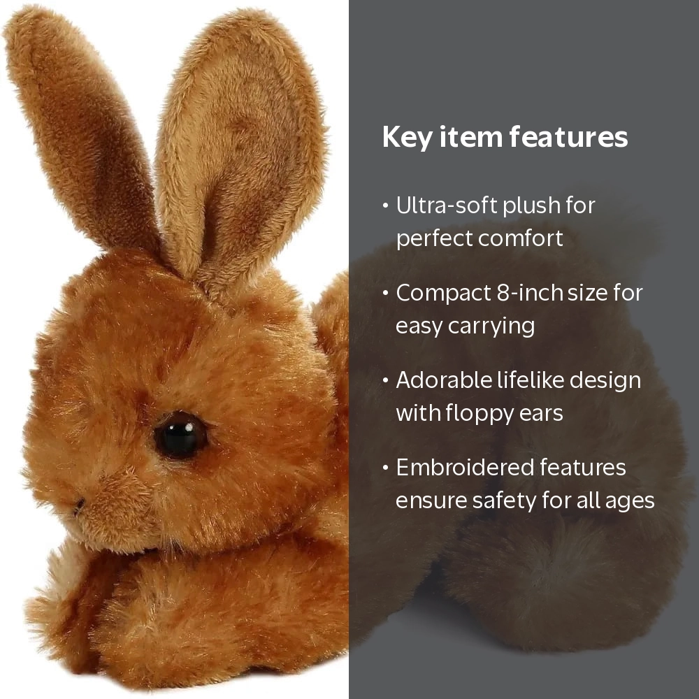 Aurora, Stuffed Animal, 8 Inches, Brown Mini Flopsie‚Ñ¢ Bitty