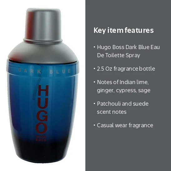 香水(男性用) HUGO DARK BLUE 75ml Eau de Toilette HUGO BOSS Dark Blue Eau de Toilette, Casual Fragrance Perfume for