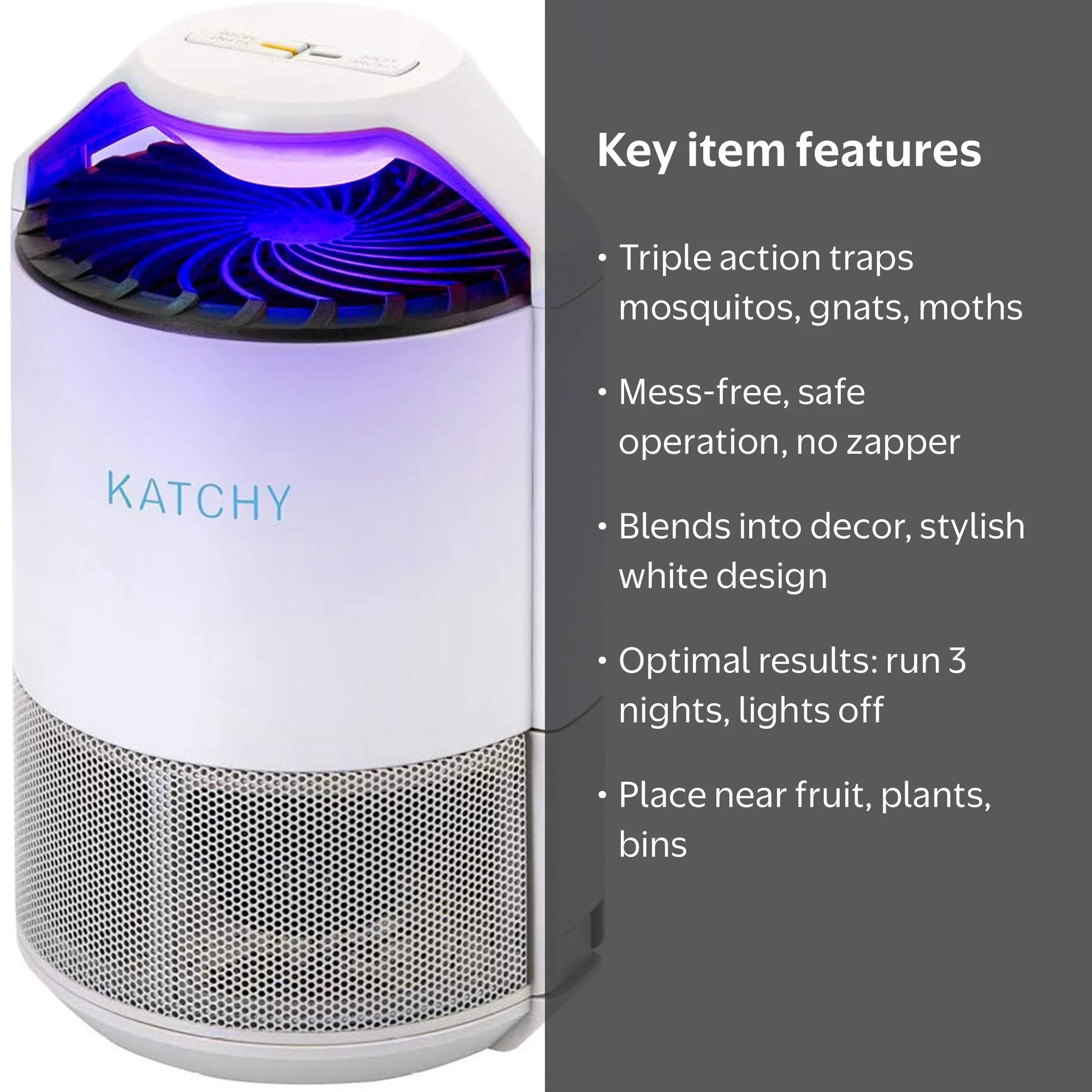 Katchy, Electronic Indoor Insect Trap, White - Walmart.com