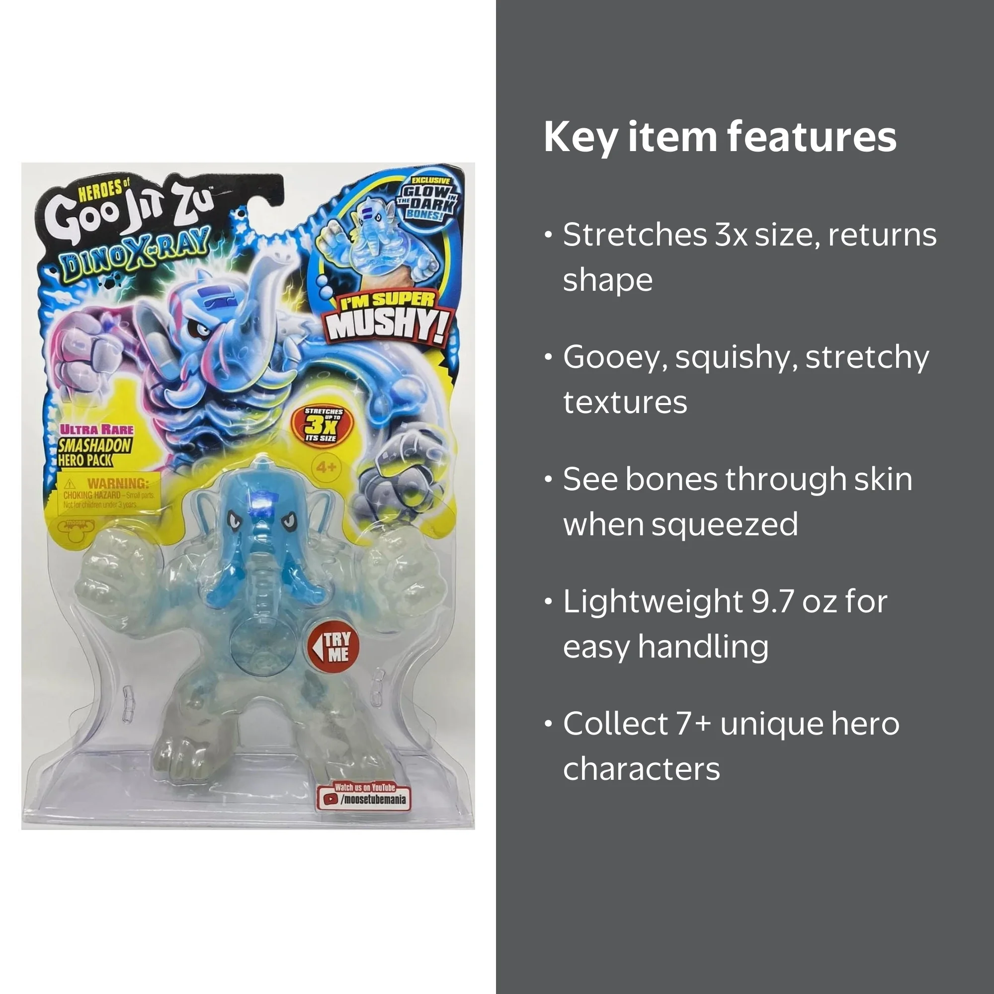 Moose, Heroes of Goo Jit Zu Dino X-Ray Hero Pack, 9.7 oz