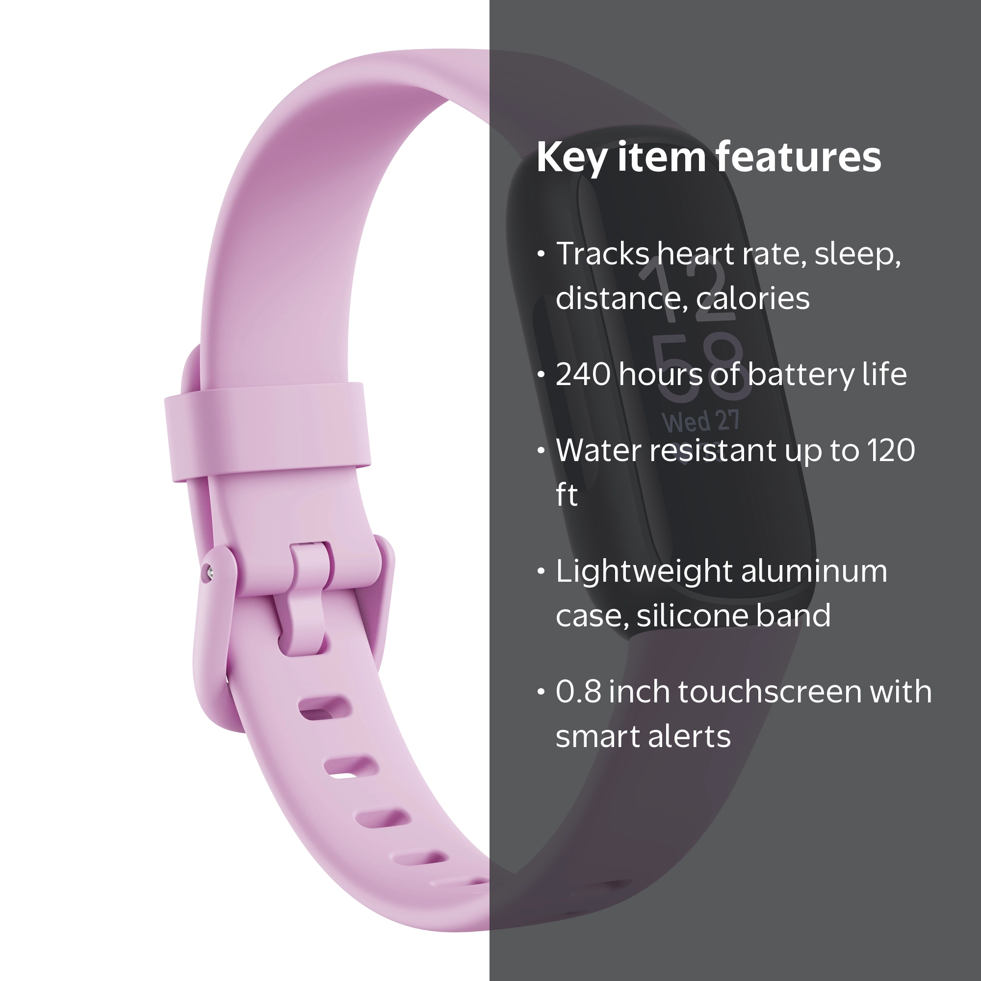 Google Fitbit, Inspire 3 Health and Fitness Tracker, Lilac Bliss