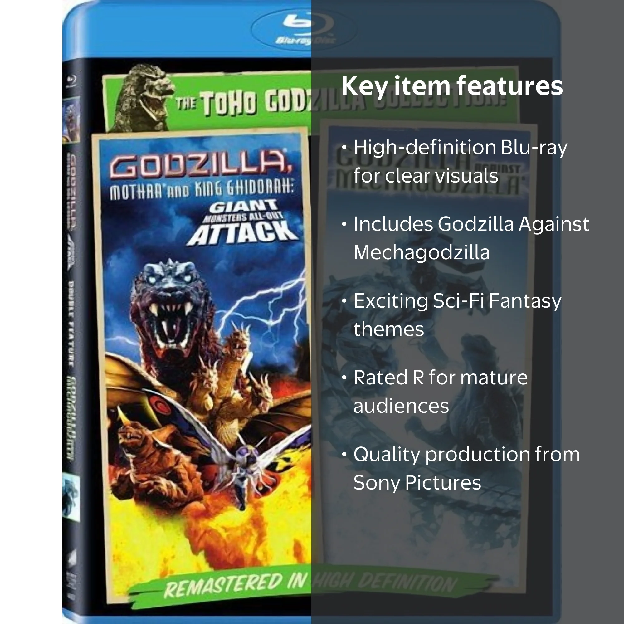 Sony Pictures Godzilla, Mothra, King Ghidorah and Mechagodzilla: Giant  Monsters All-Out Attack, Sci-Fi & Fantasy Blu-ray - Walmart.com