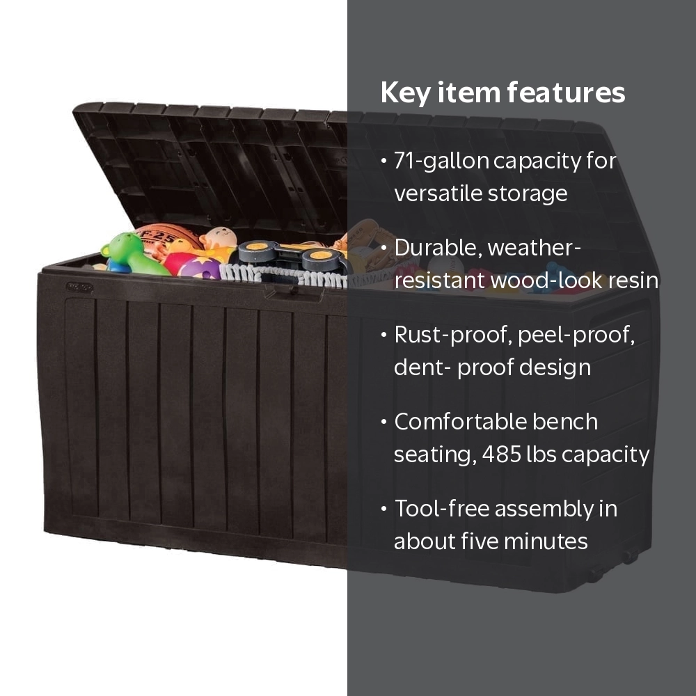 Keter Arden 71 Gallon Durable Resin Outdoor Deck Box Storage