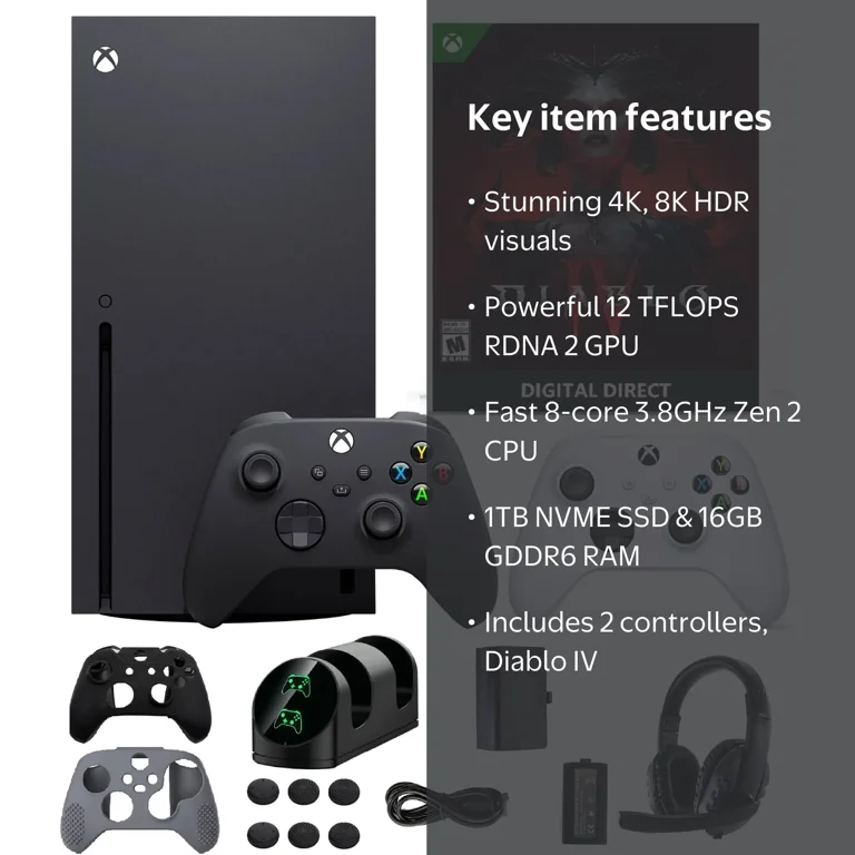 2023 Xbox Series X 1TB SSD Gaming Console with Diablo IV & Extra