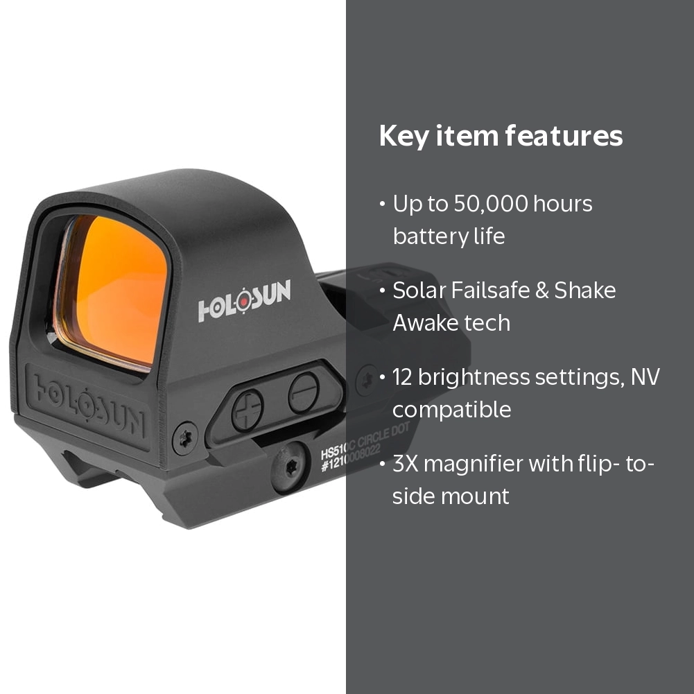 Holosun HS510c Reflex Red Dot Sight + HM3X 3X Magnifier Combo Set