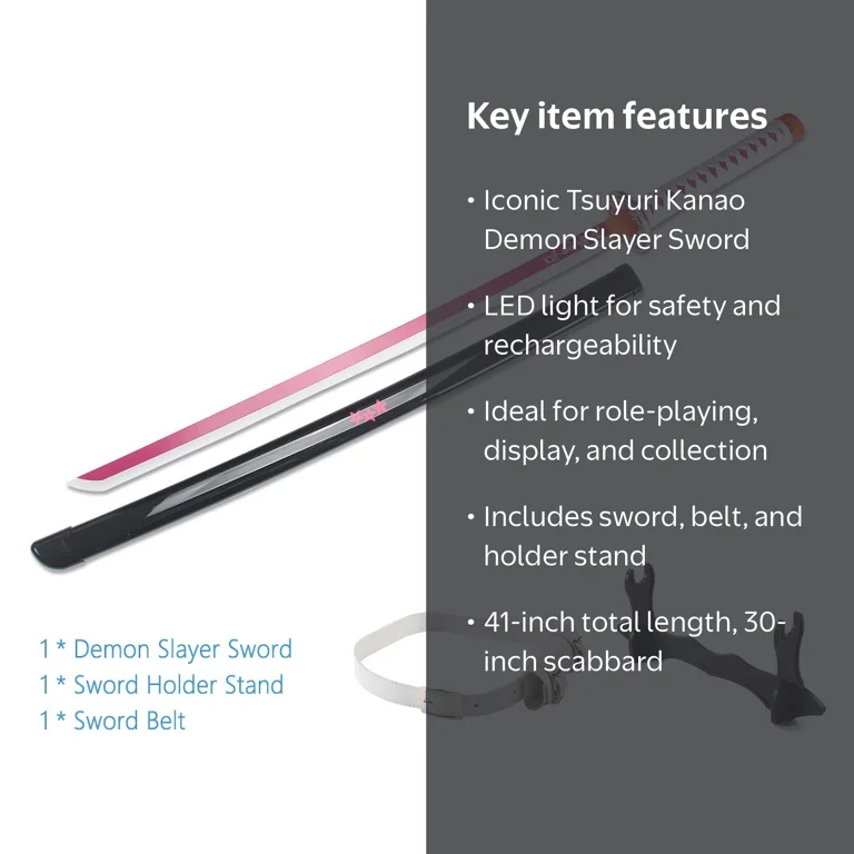 Elervino Plastic LED Sword Tsuyuri Kanao, 41 Inches with Belt