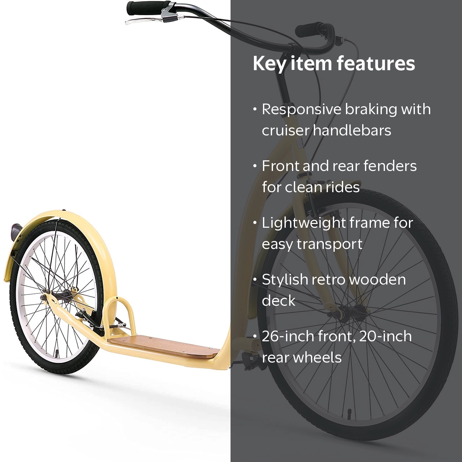 sixthreezero Around the Block Adult Kick Scooter, Single-Speed, 26