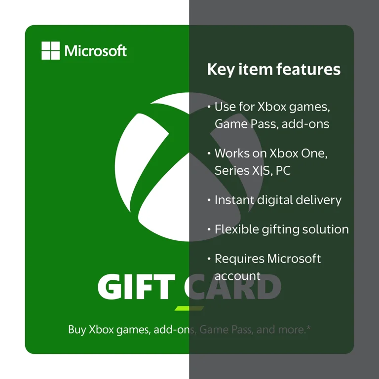 Microsoft Xbox Digital Gift Card for Games, Movies, TV