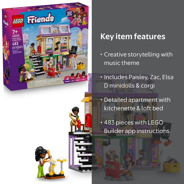 LEGO, Music Store and Apartment Building Set, 42653, 483 Pieces