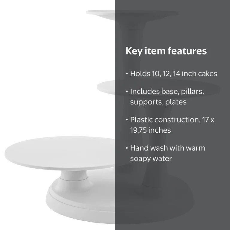 WILTON 3-Tier Party Stand 3層パーティースタンド Wilton 3-Tier Pillar Cake Stand - Walmart.com