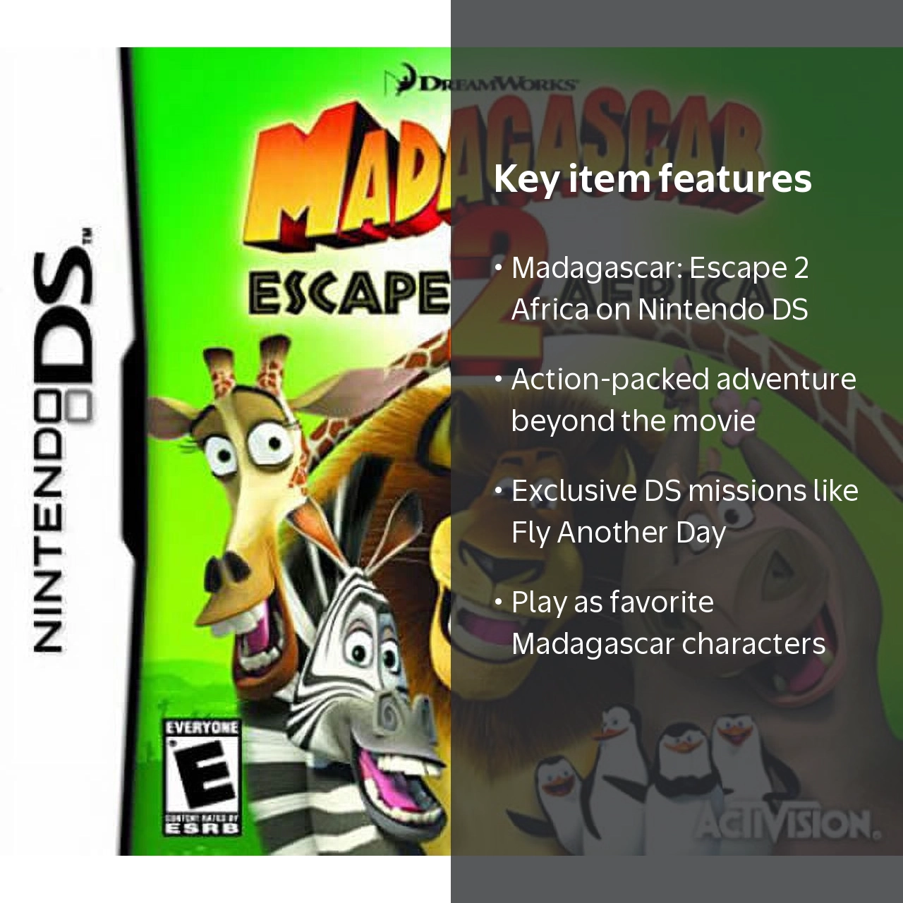 Activision, Madagascar: Escape 2 Africa, Nintendo DS Video Game