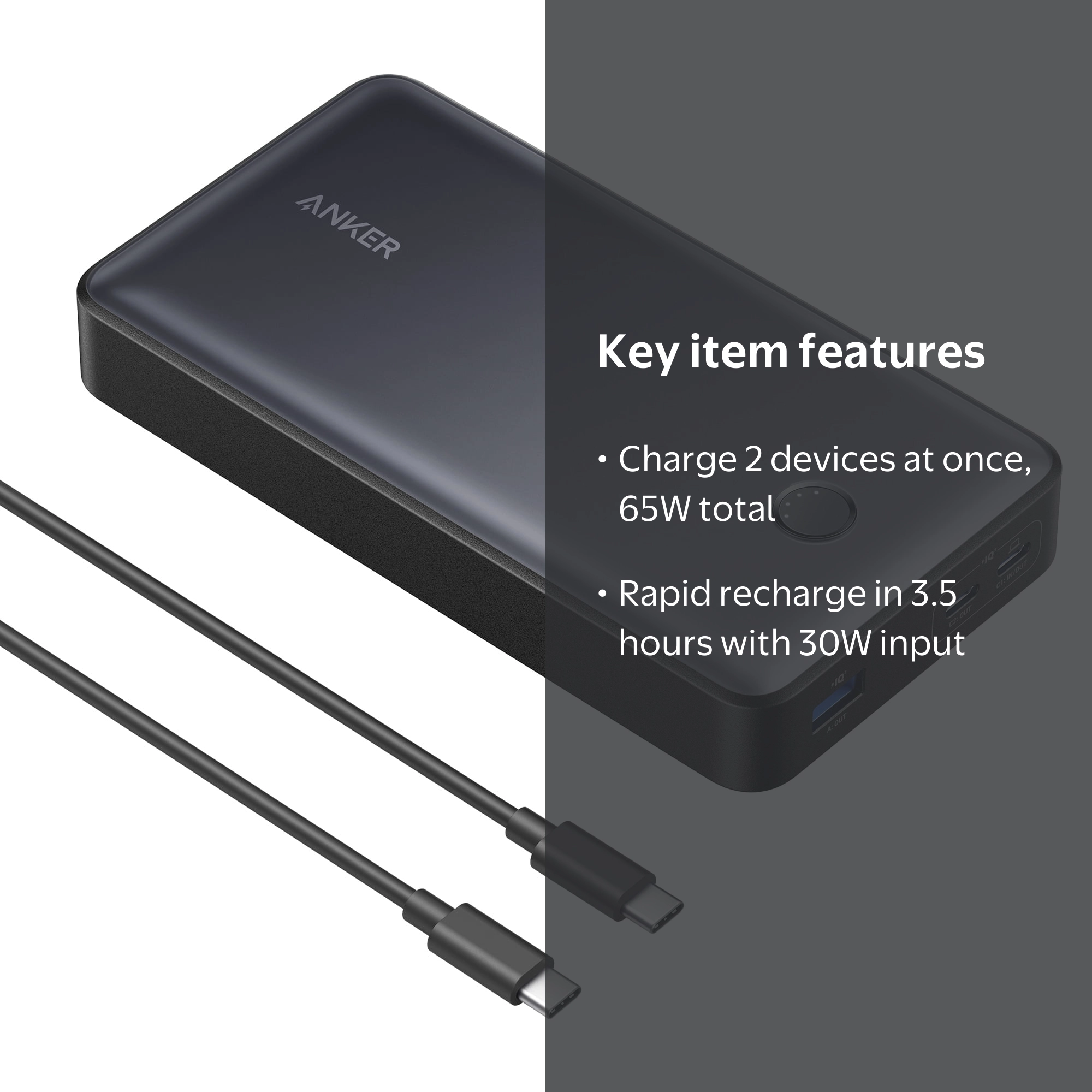 Anker Portable Charger, 24,000mAh 65W Power Bank, 537 Power Bank