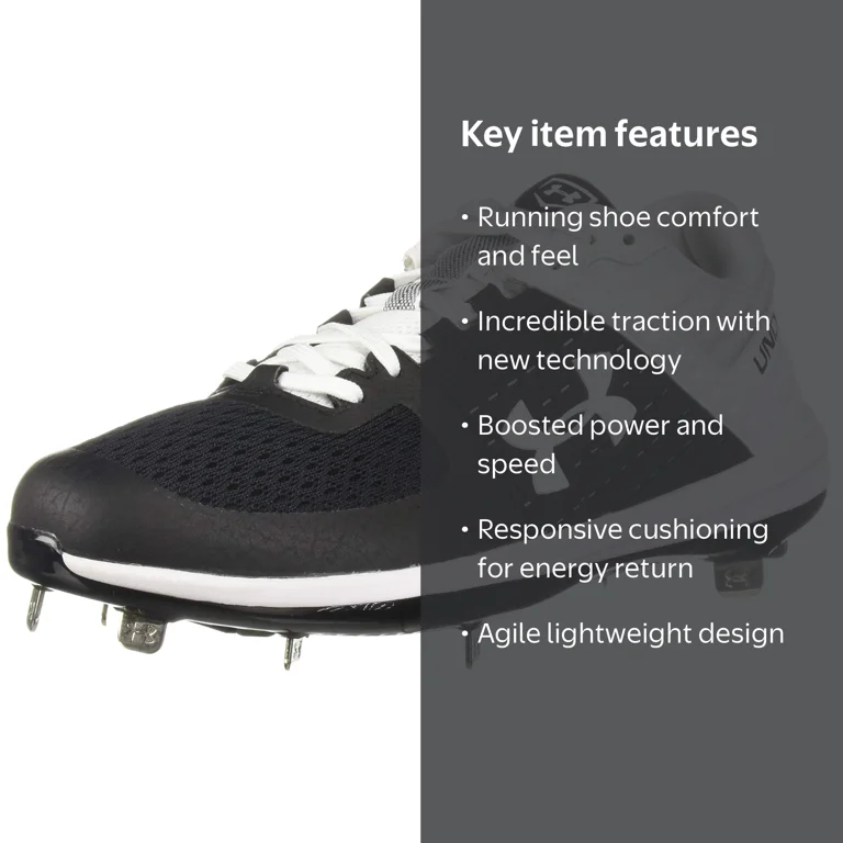 New Under Armour Yard Low ST Mens Size 9.5 Black/White Baseball New Under Armour Yard Low ST Mens Size 9.5 Black/White Baseball