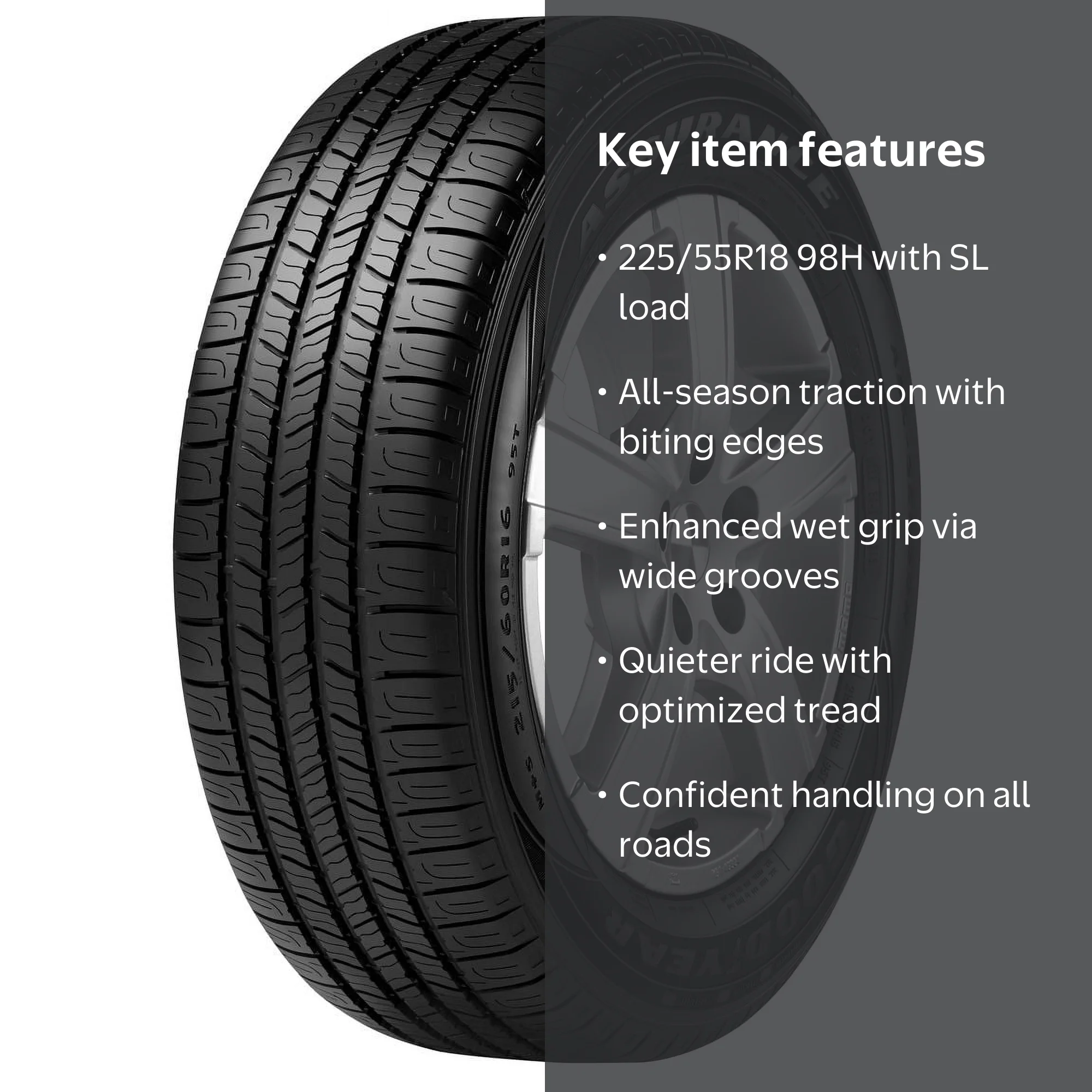 Goodyear Assurance All-Season 225/55R18 98H Passenger Tire for