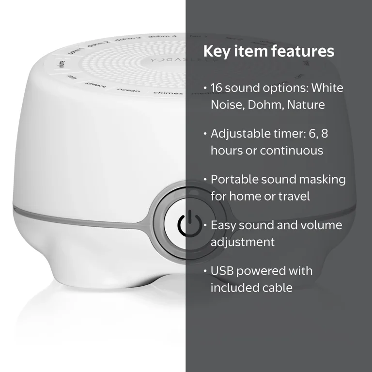 Yogasleep Whish White Noise Sleep Sound Machine, White - Walmart.com