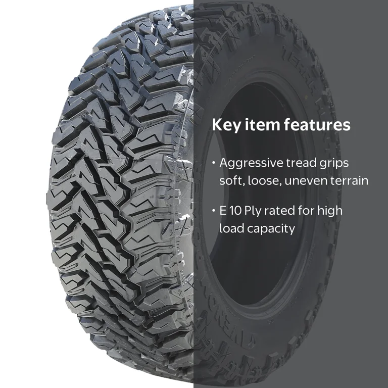 Venom Power Light Truck Tire, Terra Hunter M/T Mud Terrain LT285