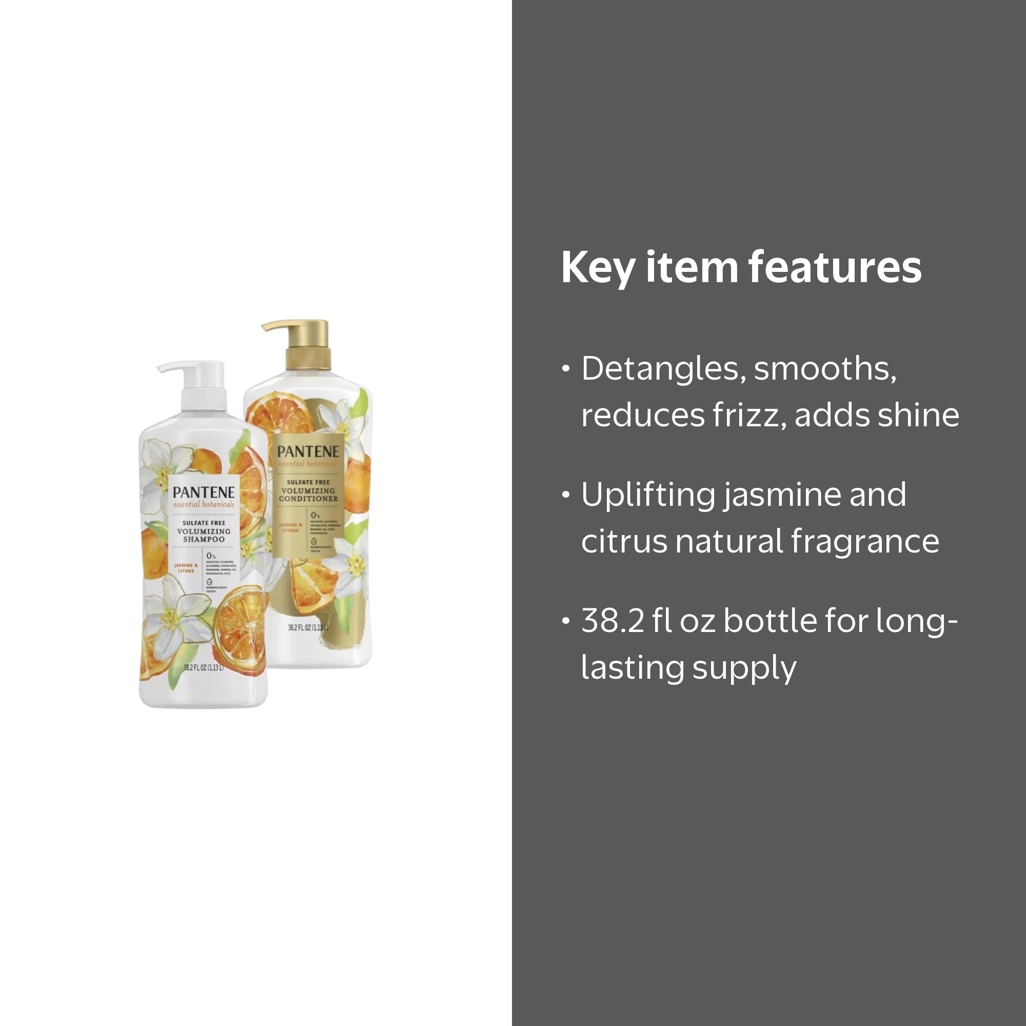 Pantene Essential Botanicals Jasmine and Citrus Volumizing Shampoo