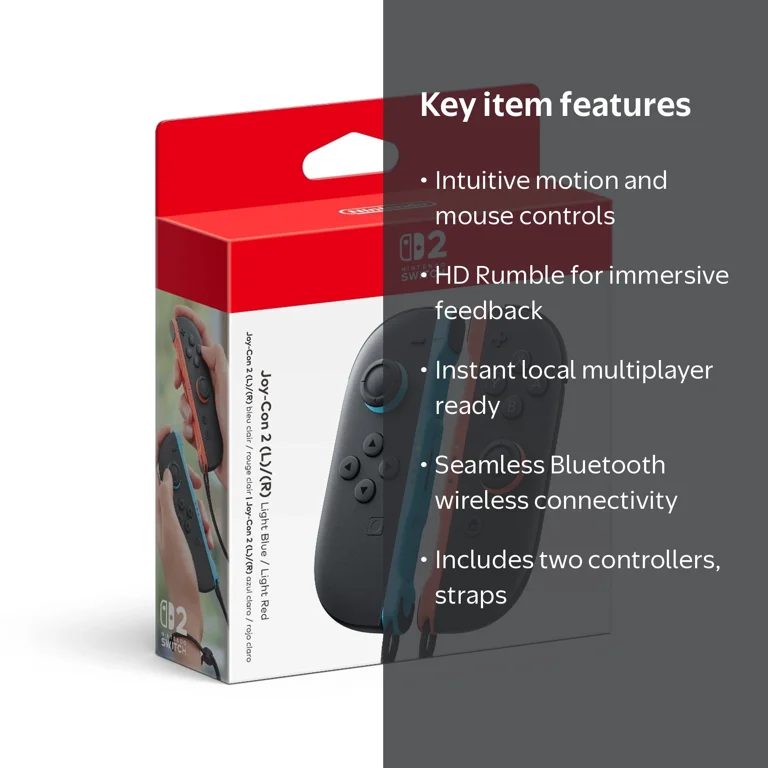 Nintendo, Joy-Con 2 Controllers, Light Blue/Light Red Bluetooth
