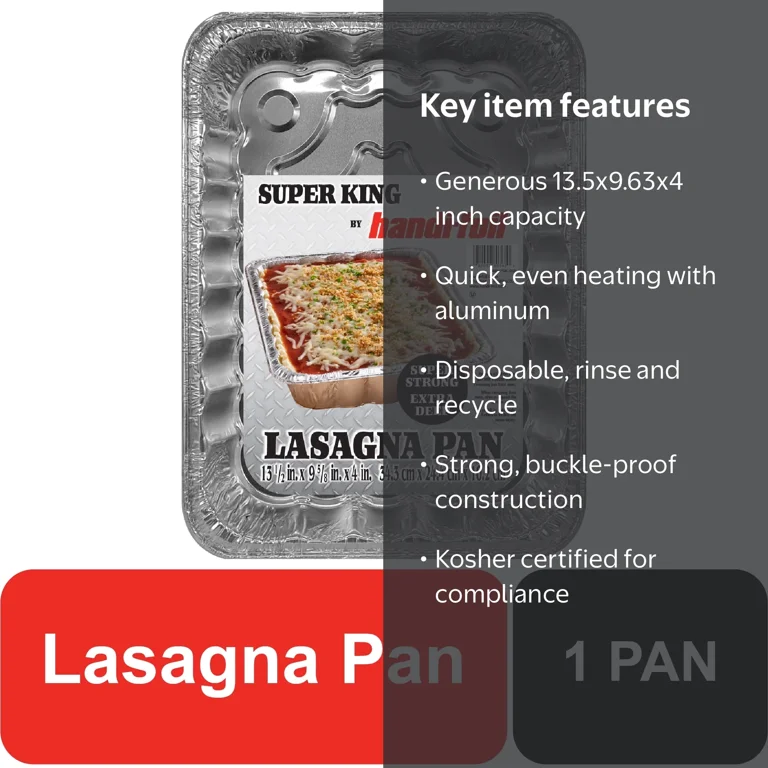Handi-Foil Aluminum Super King Giant Lasagna Pan 1 Count - Walmart.com