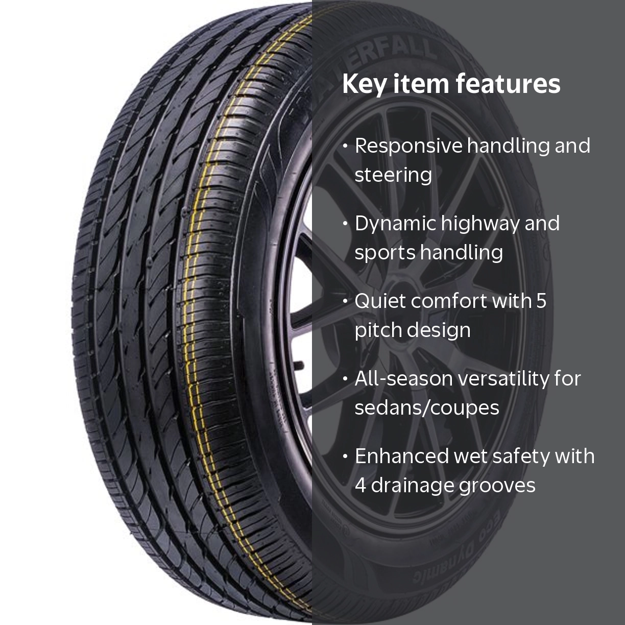 Waterfall Eco Dynamic All-Season Passenger Tire 185/65R15 88H with