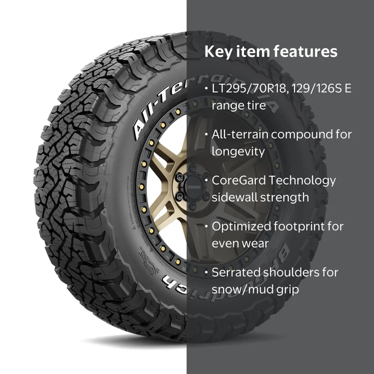 Free Shipping! BF Goodrich All-Terrain T/A KO3 LT295/70R18 129