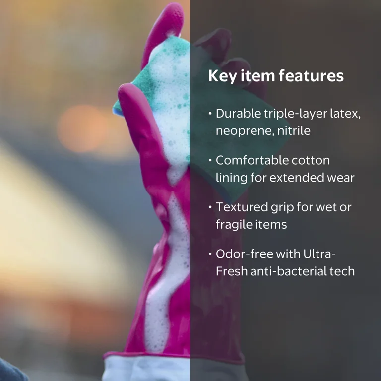 Playtex Living Extra Comfort Rubber Gloves, Dish Washing
