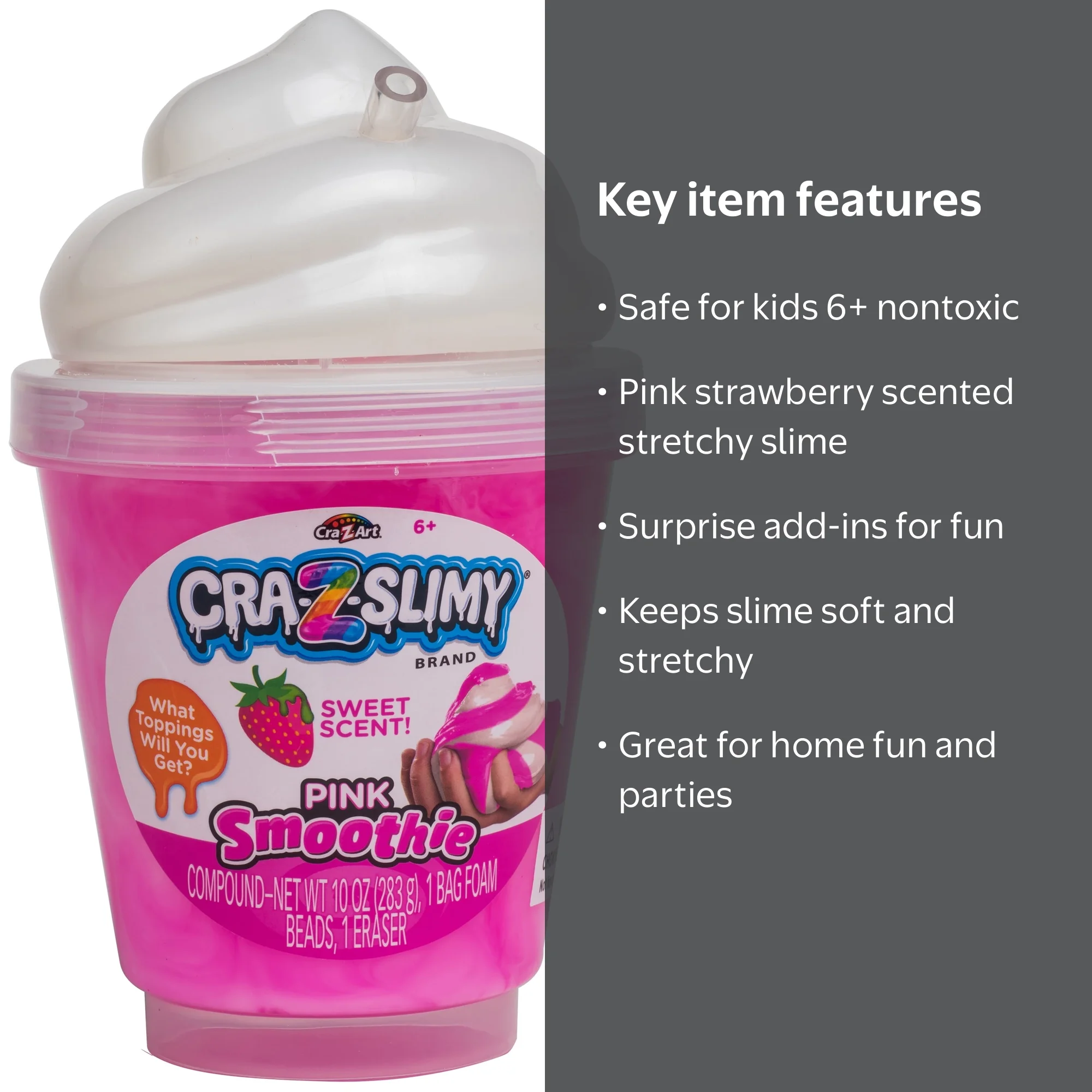 Cra-Z-Slimy Strawberry Pink Swirl Slime Jar - Walmart.com