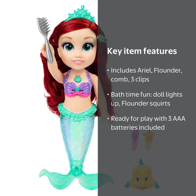 Disney Princess, Singing Bath Time Ariel Doll 14