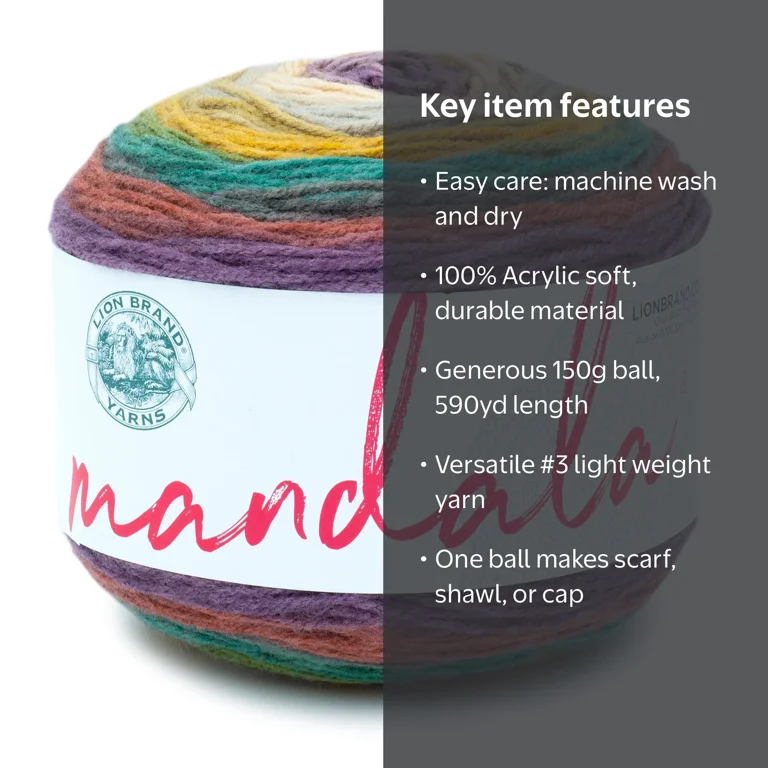 Lion Brand Mandala Fashion Yarn Warlock 150g Acrylic Light Weight