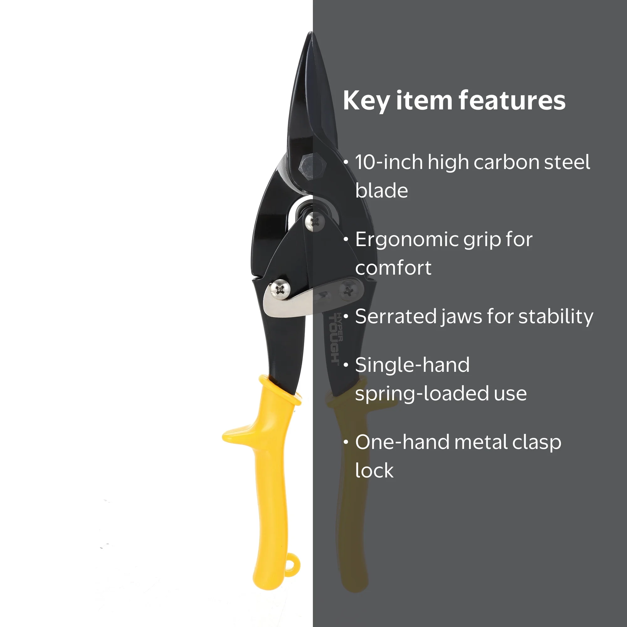 Hyper Tough 10-inch Aviation Snips, Nipper, 8TU0090D - Walmart.com