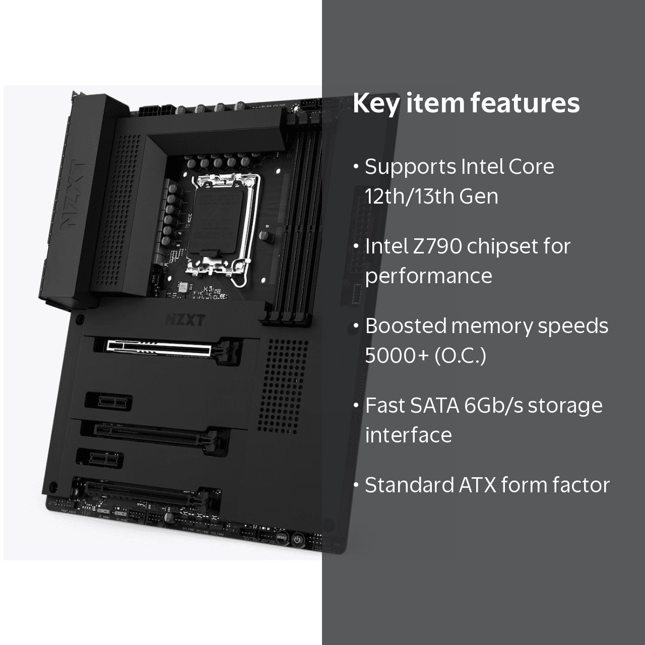 NZXT N7 Z790 Gaming PC Motherboard, LGA 1700 Intel Z790 SATA 6Gb/s