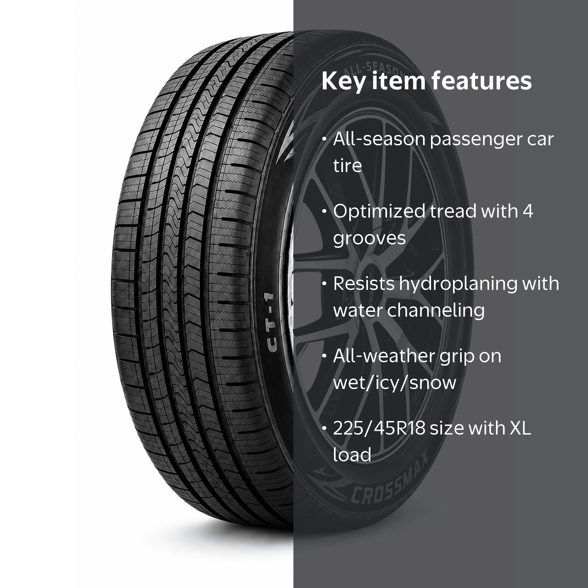 Crossmax CT-1 All Season Passenger Tire, 225/45R18 95V XL