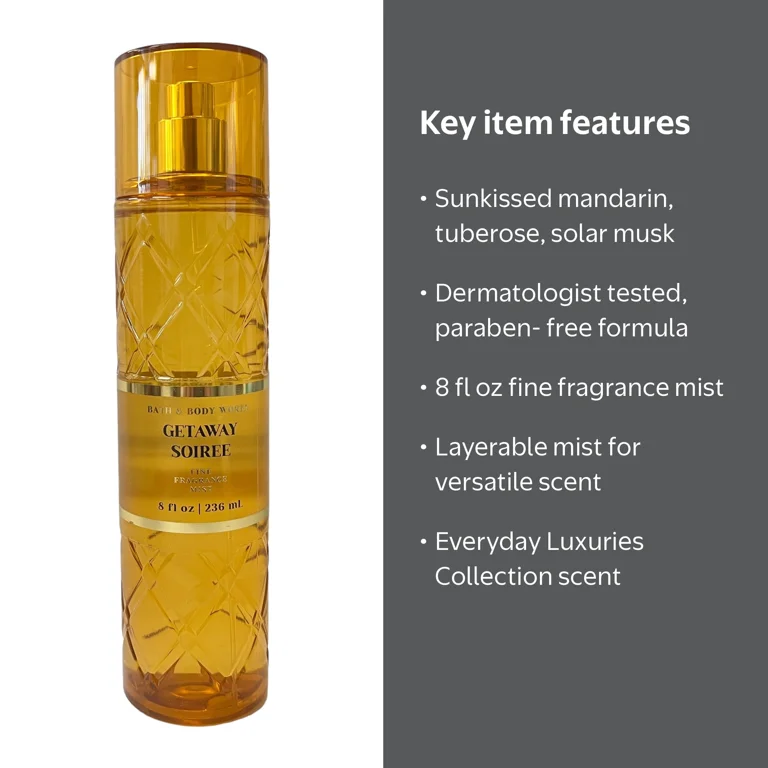 Bath & Body Works Fragrance Mist, Getaway Soiree, Mandarin