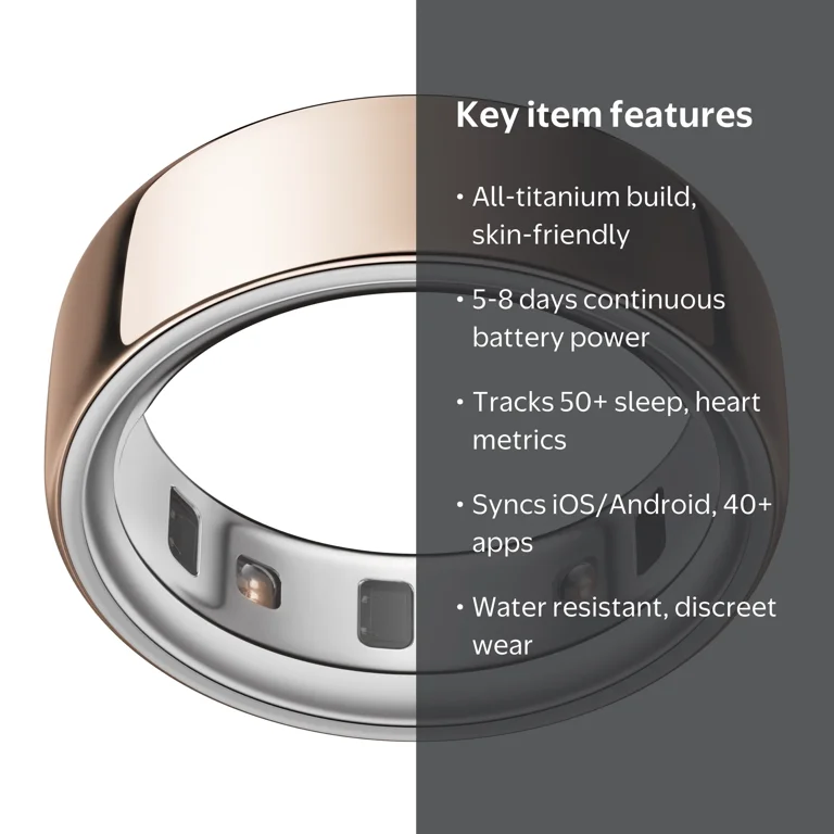 Oura Ring 4, Rose Gold, Size 9, Smart Wearable, Sleep, Fitness