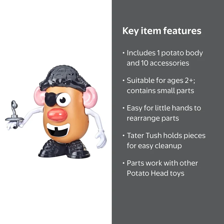 Mr. Potato Head Pirate Spud Action Figure, 11 Parts, Creative Toy