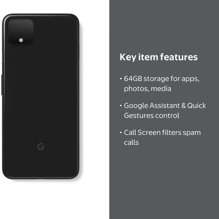 Google Pixel 4 XL Black 64 GB, Unlocked - Walmart.com