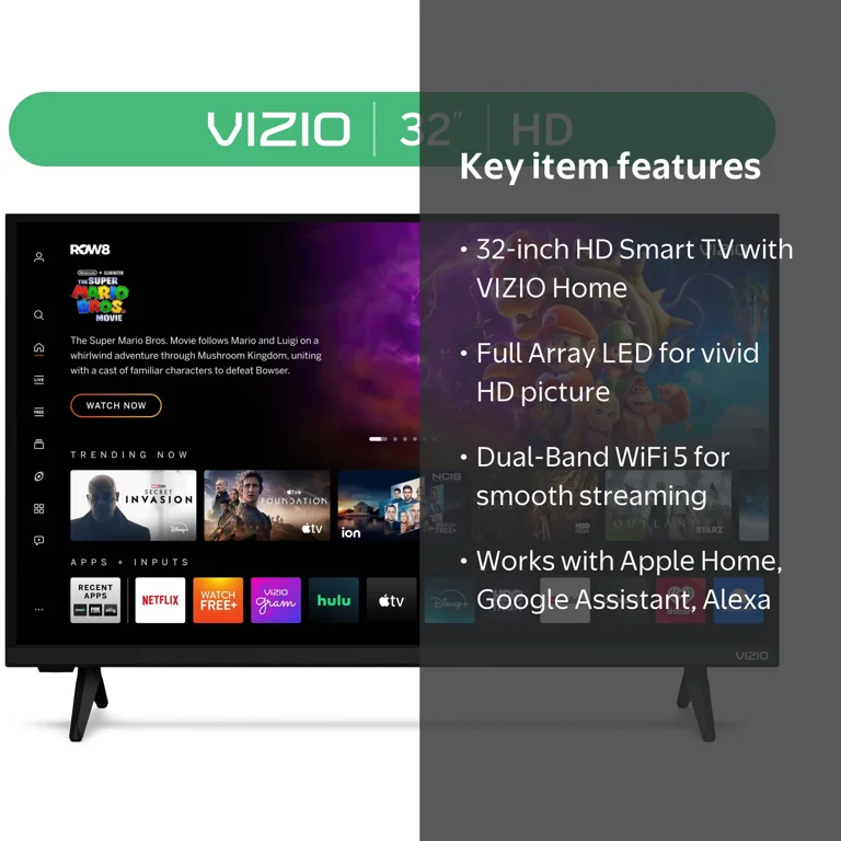 VIZIO, 32” Class HD LED Smart TV, VHD32M-08, 720p, WiFi 5