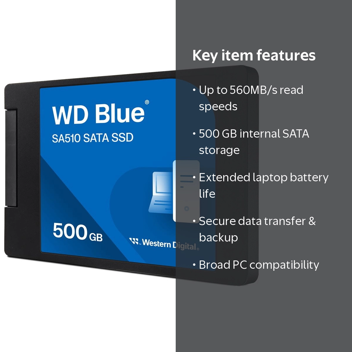 Western Digital, Solid State Drive, WDS500G3B0A, 500 GB - Walmart.com