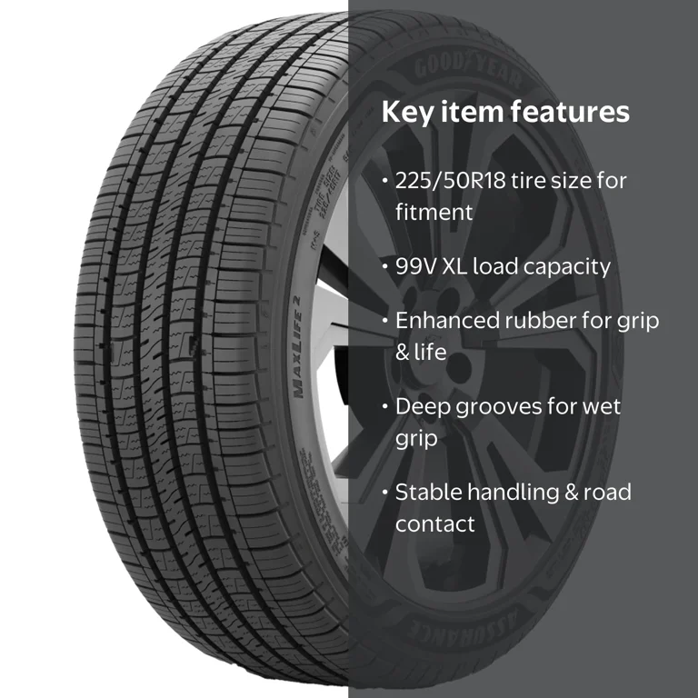 Goodyear Assurance MaxLife 2 Passenger Tire 225/50R18 99V XL