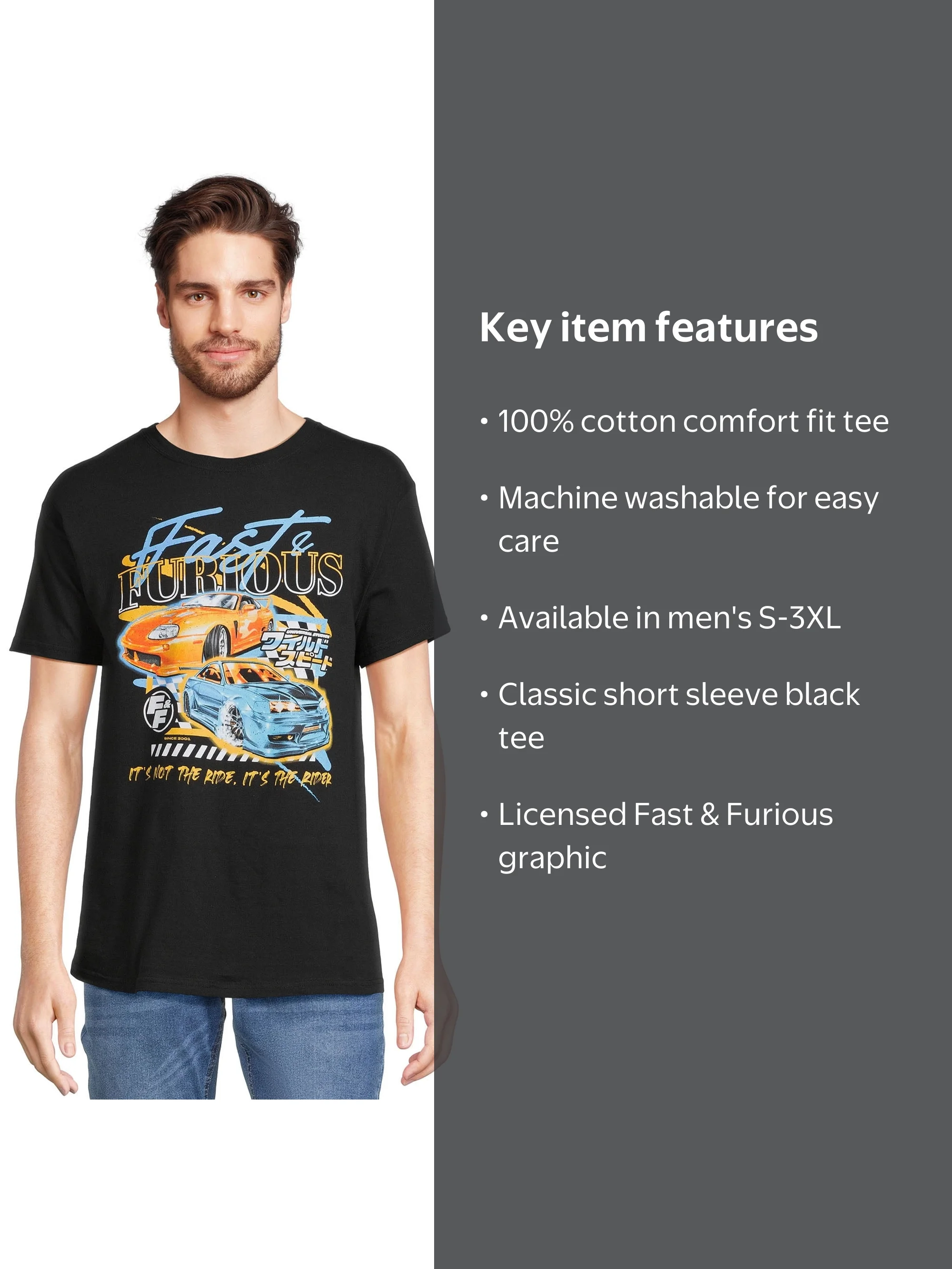 Fast & Furious Men's and Big Men's Graphic Tee Shirt, Sizes S