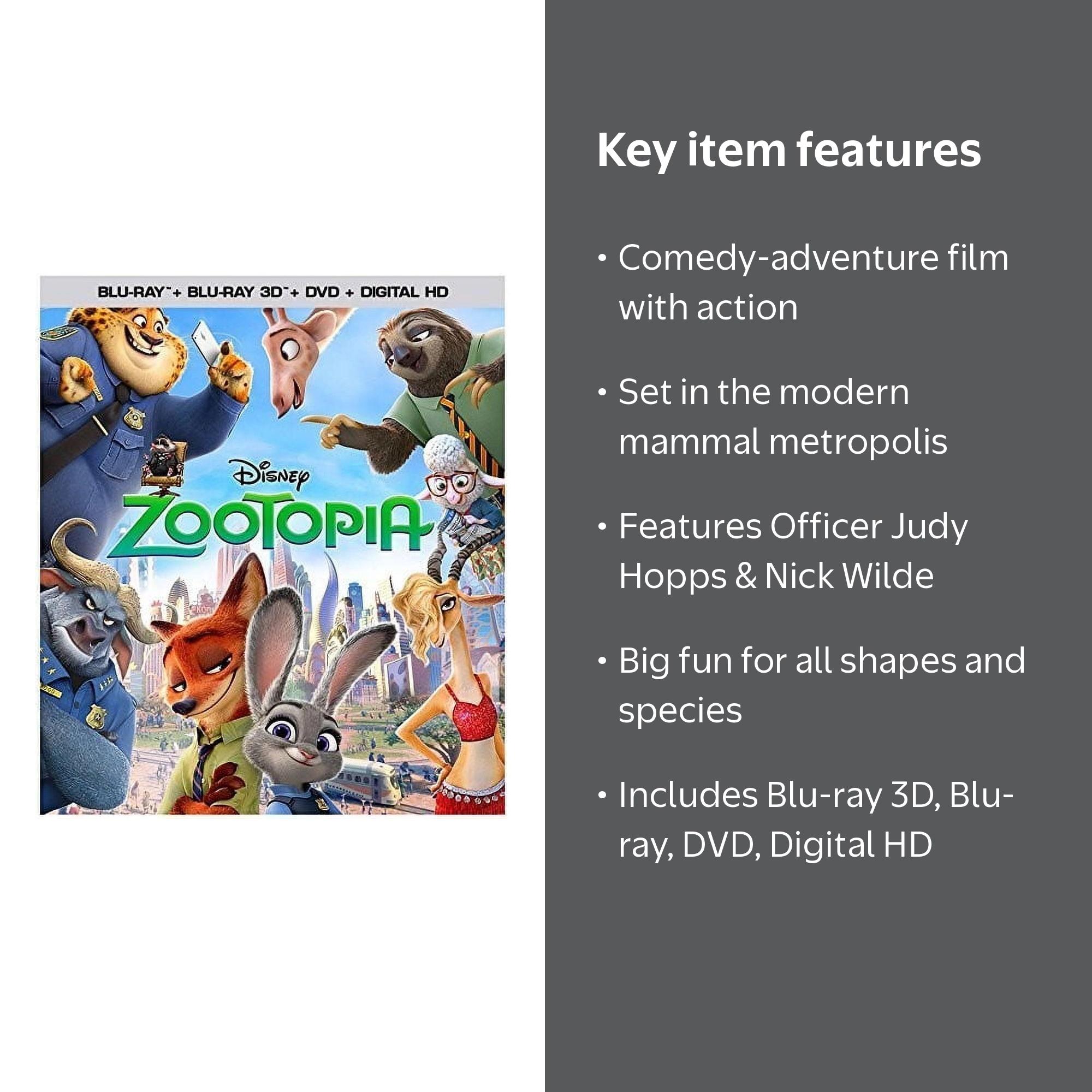 Zootopia (Blu-ray + Blu-ray + DVD) - Walmart.com