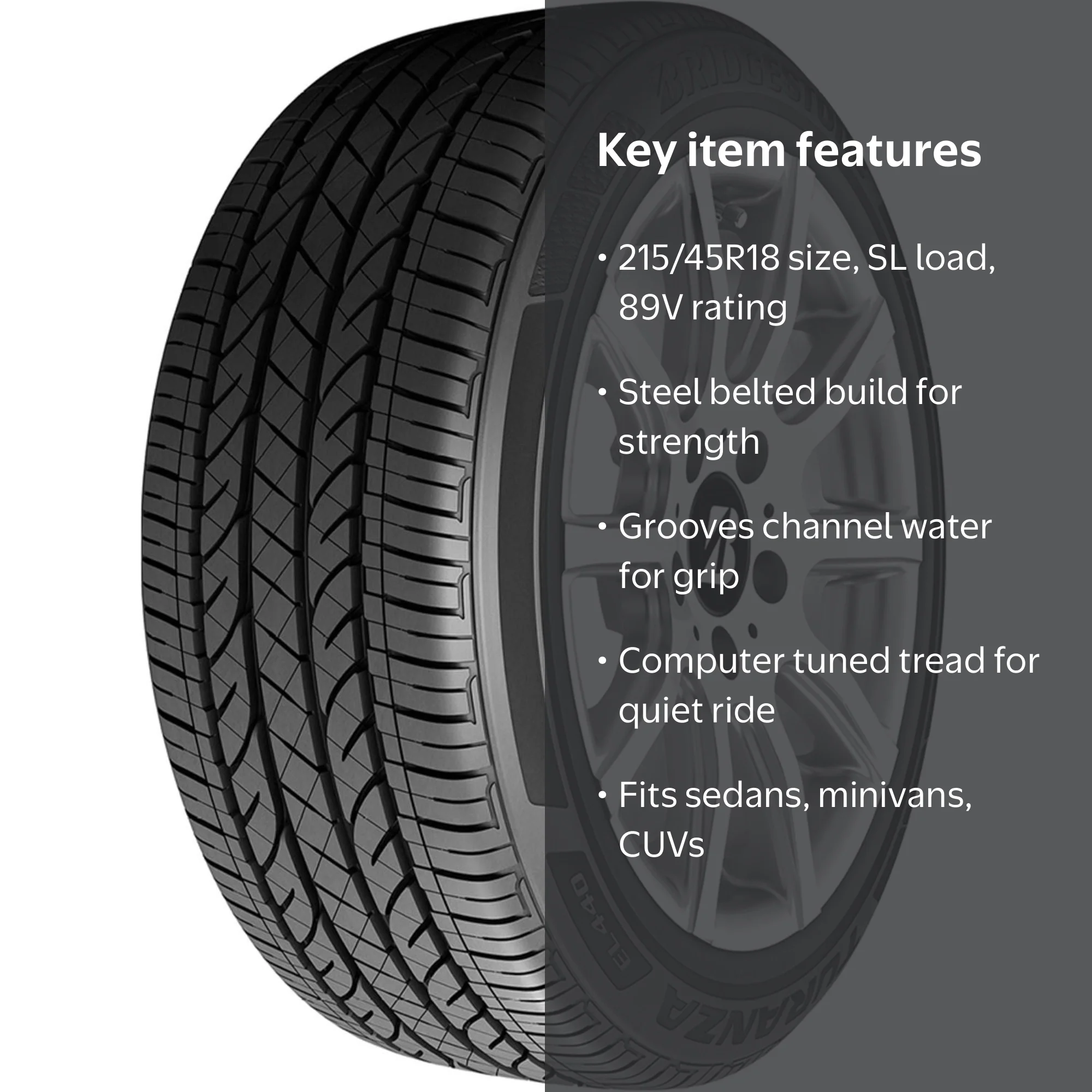 Bridgestone Turanza EL440 215/45R18 89V All Season Passenger Tire