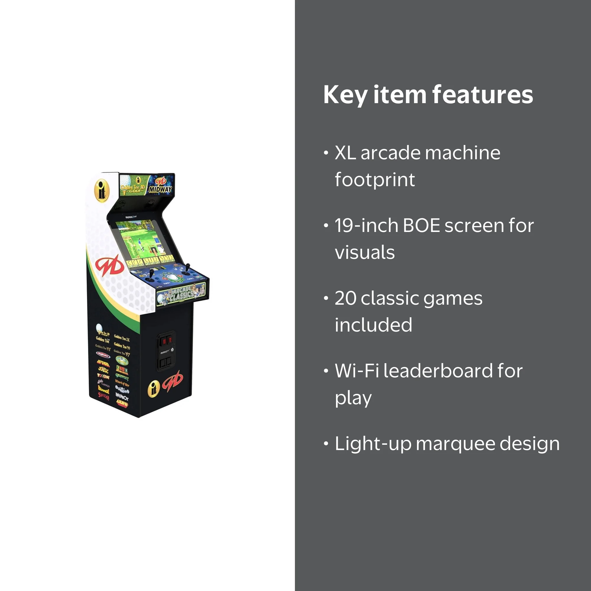 Arcade1UP XL SIZE Golden Tee 3D x Midway Legacy XL Arcade Machine