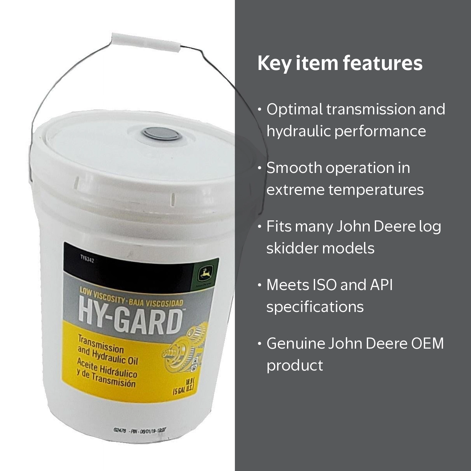 John Deere Low Viscosity Hy-Gard Transmission and Hydraulic Oil 5