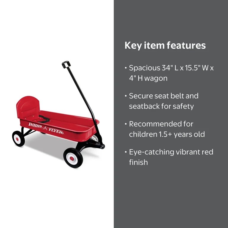 Radio Flyer, Ranger Wagon, Seatback with Seat Belt, Red - Walmart.com