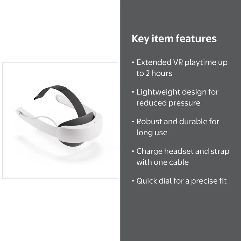 Meta, VR Head Strap, Built-in Battery, Ergonomic Adjustable Design