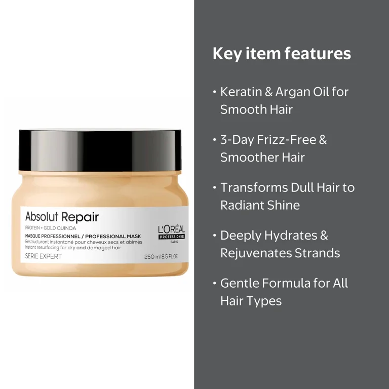 L‚ÄôOr√©al Paris, Hair Mask, Absolut Repair 250 ml, Keratin