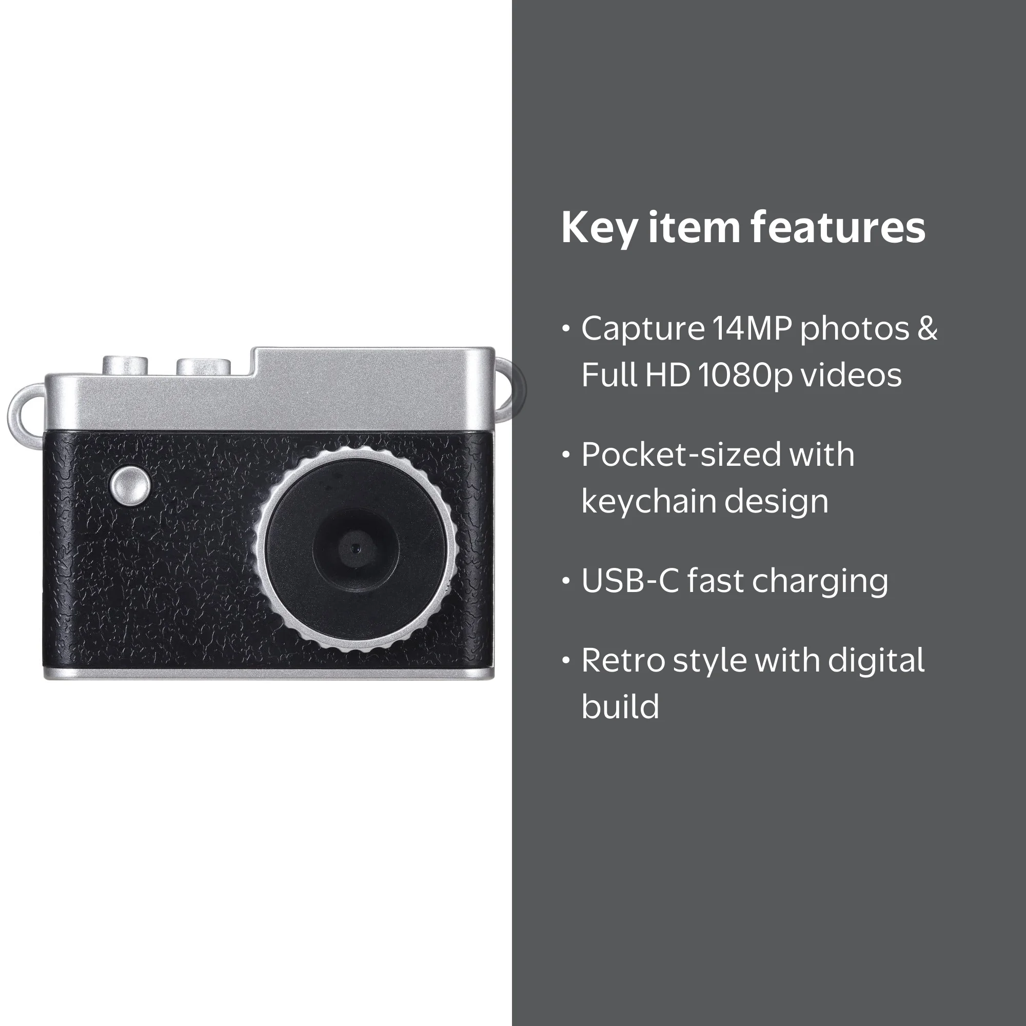 Vivitar Retro Keychain Digital Camera, 14MP Full HD with Color