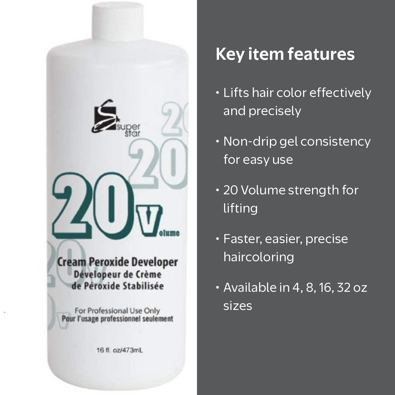 Marianna Super Star Cream Peroxide Developer 20 Volume, 8 oz, Hair