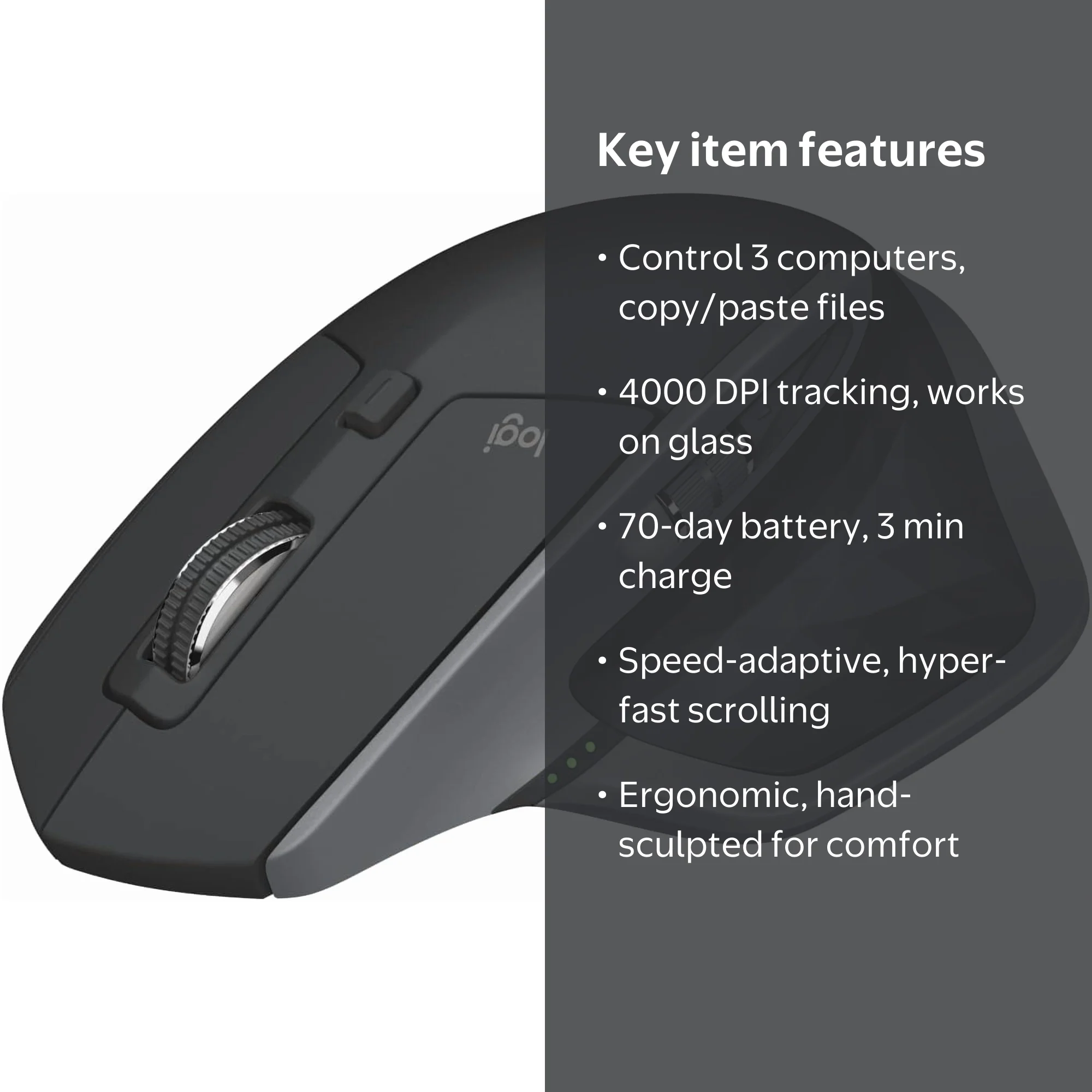 Logitech MX Master 2S Bluetooth Edition Wireless Mouse – Use on